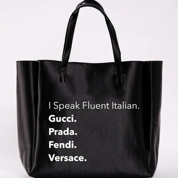 Los Angeles Trading Company Handbags - I speak fluent Italian large tote bag.